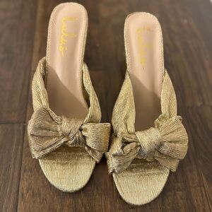 Lulus gold knotted high heel sandals